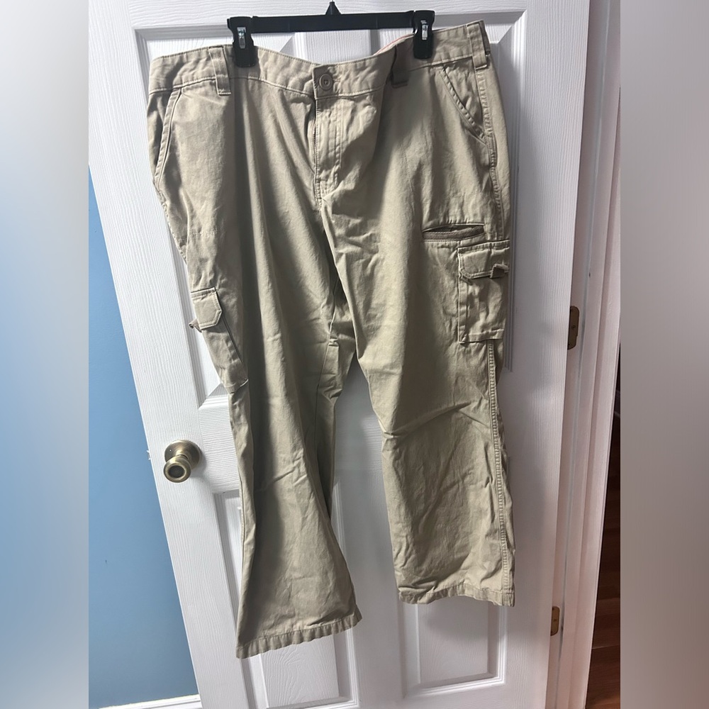Dickies Cargo Pants Women's 20R Relaxed Fit Beige Outdoor Work Wear 100% Cotton